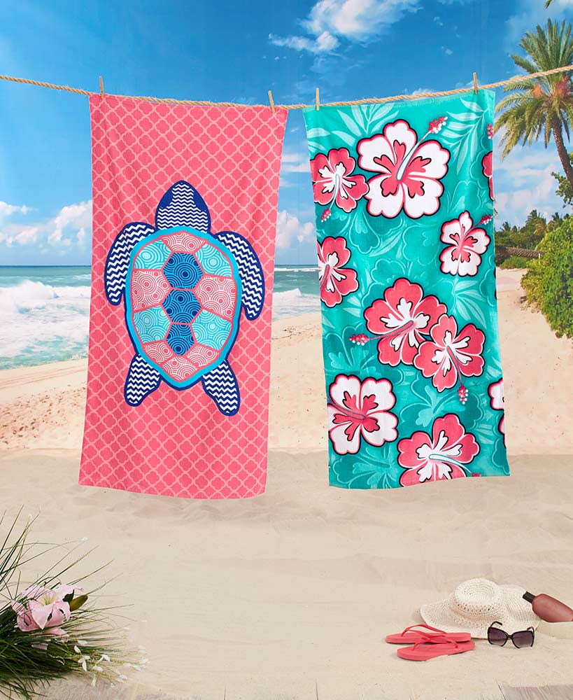Tropical Beach Towel Turtle - Walmart.com